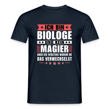 Ich bin Biologe und kein Magier - Männer T-Shirt - Navy - Vorne - AI Model Male 178 light (178cm)