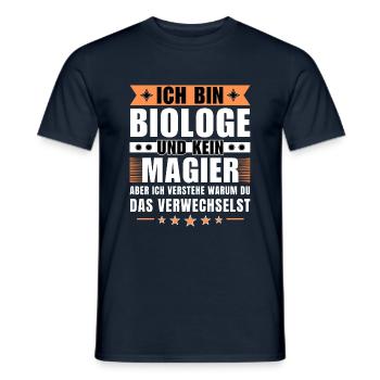 Ich bin Biologe und kein Magier - Männer T-Shirt - Navy - Vorne - AI Model Male 178 light (178cm)