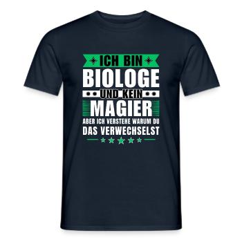 Ich bin Biologe und kein Magier - Männer T-Shirt - Navy - Vorne - AI Model Male 178 light (178cm)