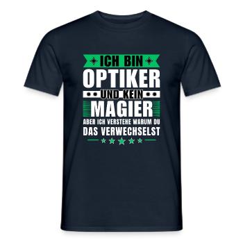 Ich bin Optiker und kein Magier - Männer T-Shirt - Navy - Vorne - AI Model Male 178 light (178cm)
