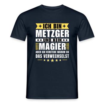 Ich bin Metzger und kein Magier - Männer T-Shirt - Navy - Vorne - AI Model Male 178 light (178cm)