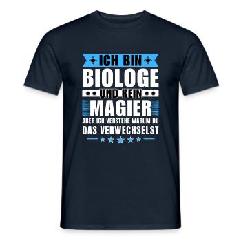 Ich bin Biologe und kein Magier - Männer T-Shirt - Navy - Vorne - AI Model Male 178 light (178cm)