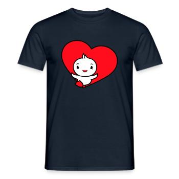 Bird Heart Symbol Love Runs Runs Happy Cute - Men's T-Shirt - navy - Front - AI Model Male 178 light (178cm)
