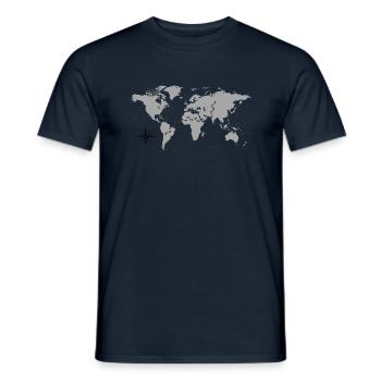 Reisender auf Weltreise - Männer T-Shirt - Navy - Vorne - AI Model Male 178 light (178cm)