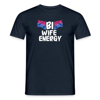 LGBTQ Bi Wife Energy Gay Pride Bisexual Pride - Men's T-Shirt - navy - Front - AI Model Male 178 light (178cm)
