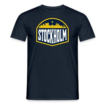 Stockholm Suède City Skyline - T-shirt homme - marine - Devant - AI Model Male 178 light (178cm)