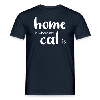 home is where my cat is - Men's T-Shirt - navy - Front - AI Model Male 178 light (178cm)