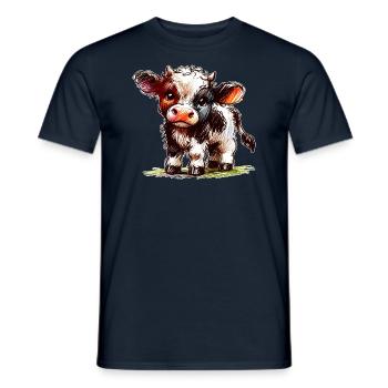 Veau - T-shirt homme - marine - Devant - AI Model Male 178 light (178cm)