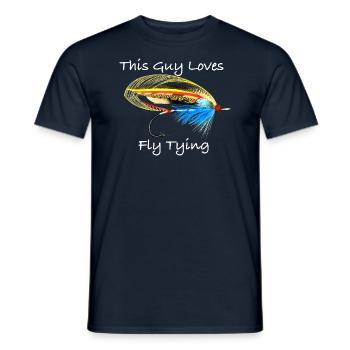 This Guy Loves Fly Tying Blue Doctor - Men's T-Shirt - navy - Front - AI Model Male 178 light (178cm)