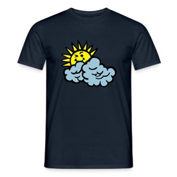 Wolke Lächeln Sonne - Männer T-Shirt - Navy - Vorne - AI Model Male 178 light (178cm)
