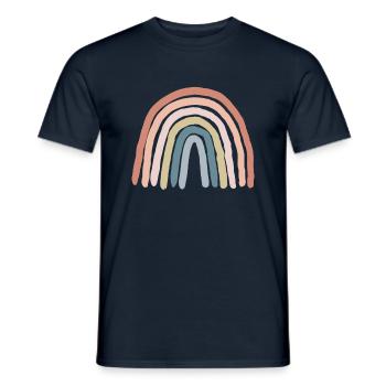 Regenbogen pastell - Männer T-Shirt - Navy - Vorne - AI Model Male 178 light (178cm)