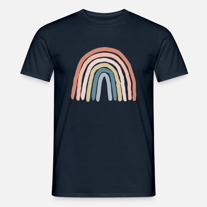 Regenbogen pastell - Männer T-Shirt - Navy
