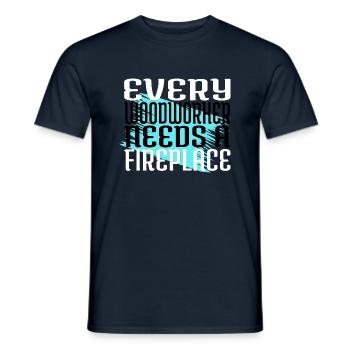 funshirt arborists union carpenter tshirts love - Men's T-Shirt - navy - Front - AI Model Male 178 light (178cm)