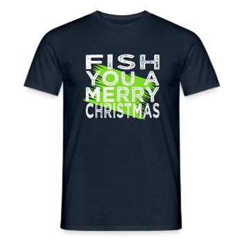 Bodybuilding Angling Gift Idea Comic Joke Fish - Men's T-Shirt - navy - Front - AI Model Male 178 light (178cm)