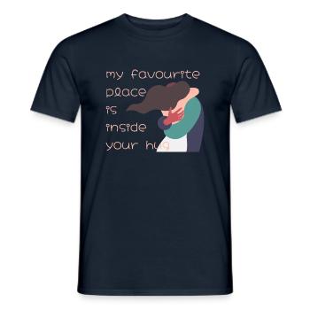 Mon endroit préféré est à l’intérieur de ton câlin - T-shirt homme - marine - Devant - AI Model Male 178 light (178cm)