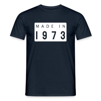 Fait en 1973 année de cadeau de naissance - T-shirt homme - marine - Devant - AI Model Male 178 light (178cm)