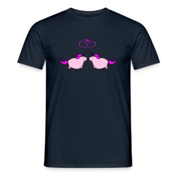 fat unicorns love - Männer T-Shirt - Navy - Vorne - AI Model Male 178 light (178cm)