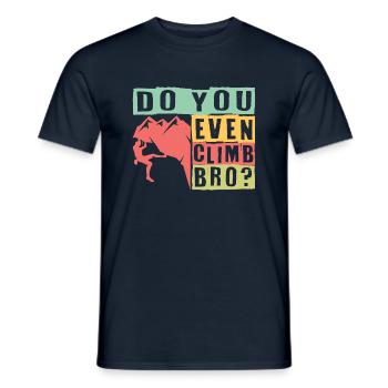 Klettern Sie überhaupt, Bruder? - Männer T-Shirt - Navy - Vorne - AI Model Male 178 light (178cm)