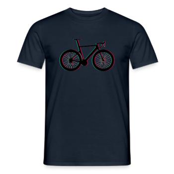 Funky neon Rennrad - Männer T-Shirt - Navy - Vorne - AI Model Male 178 light (178cm)