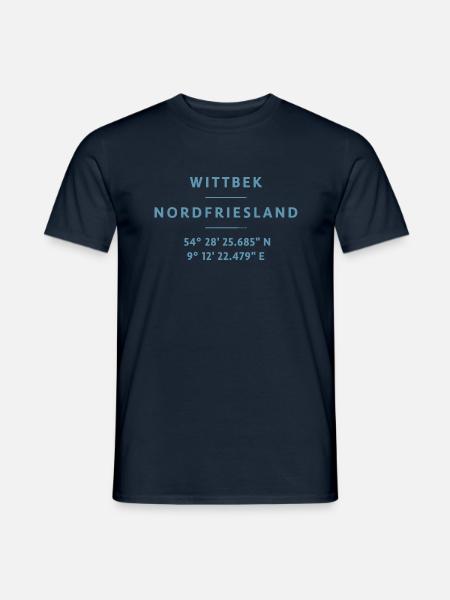 Wittbek-Kollektion: „Koordinaten blau 3“ - Männer T-Shirt - Navy