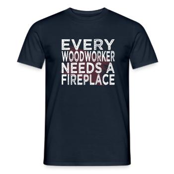present idea forest work statement carpenter saw - Men's T-Shirt - navy - Front - AI Model Male 178 light (178cm)