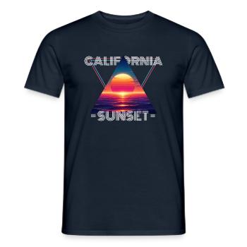 California Sunset - Men's T-Shirt - navy - Front - AI Model Male 178 light (178cm)
