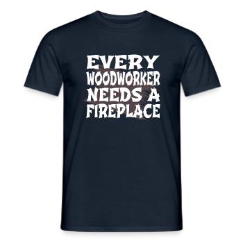 lumberjack happy chainsaw carpenter birthday love - Men's T-Shirt - navy - Front - AI Model Male 178 light (178cm)