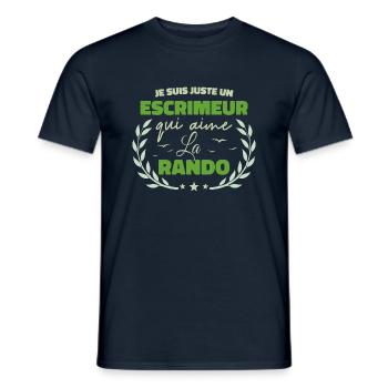 Fier d’être Escrimeur et Passionné de la Rando - T-shirt homme - marine - Devant - AI Model Male 178 light (178cm)
