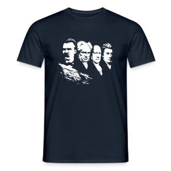 Four great modern philosophers - Men's T-Shirt - navy - Front - AI Model Male 178 light (178cm)
