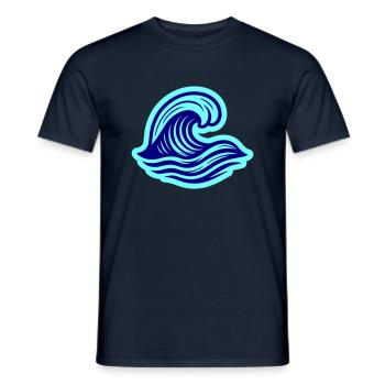 Sea Wave Ocean - Men's T-Shirt - navy - Front - AI Model Male 178 light (178cm)