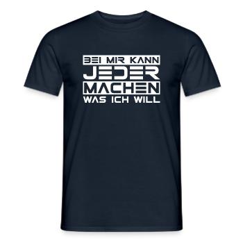 Bei mir kann jeder machen was ich will, Fun - Männer T-Shirt - Navy - Vorne - AI Model Male 178 light (178cm)
