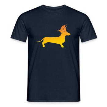 Dackel Alaaf - Männer T-Shirt - Navy - Vorne - AI Model Male 178 light (178cm)