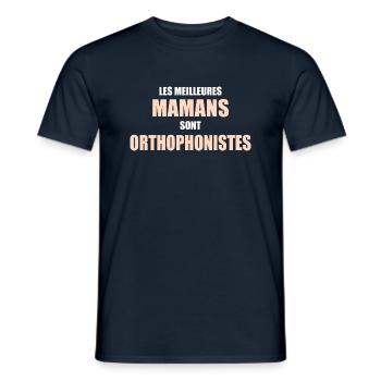 les meilleures mamans sont orthophonistes - T-shirt homme - marine - Devant - AI Model Male 178 light (178cm)