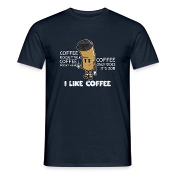 Kaffee Café Geschenk - Männer T-Shirt - Navy - Vorne - AI Model Male 178 light (178cm)