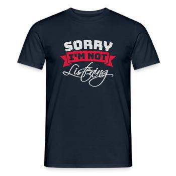 désolé de ne pas écouter - T-shirt homme - marine - Devant - AI Model Male 178 light (178cm)