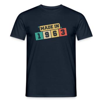 1963 Birthday 1963 Born in 1963 Birthday - Men's T-Shirt - navy - Front - AI Model Male 178 light (178cm)