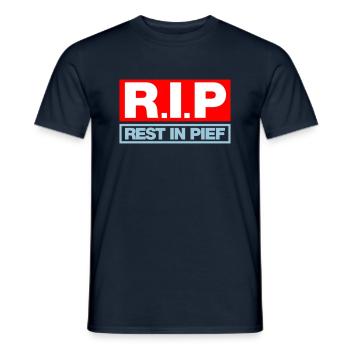 REPOS À PIEF (R.I.P.) - T-shirt homme - marine - Devant - AI Model Male 178 light (178cm)