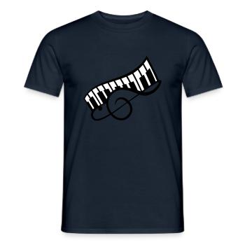 Music clef Note Piano Keybord Piano - Men's T-Shirt - navy - Front - AI Model Male 178 light (178cm)