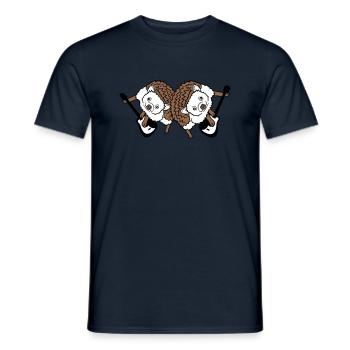 2 hérisson mignon deux amis guitare jouer groupe équipe - T-shirt homme - marine - Devant - AI Model Male 178 light (178cm)
