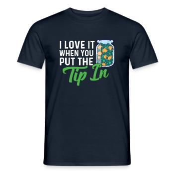 I Love It When You Put The Tip In - Bartender - Men's T-Shirt - navy - Front - AI Model Male 178 light (178cm)