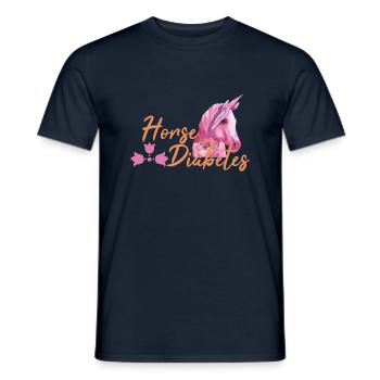 cheval de diabète - T-shirt homme - marine - Devant - AI Model Male 178 light (178cm)