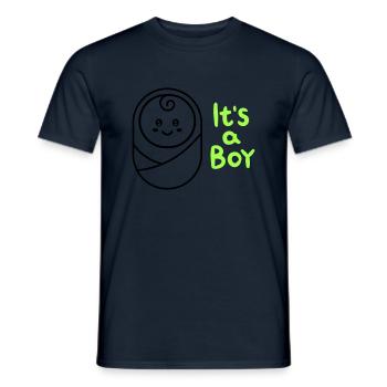 its a Boy ist ein Junge Schwangerschaft Pregnant - Männer T-Shirt - Navy - Vorne - AI Model Male 178 light (178cm)