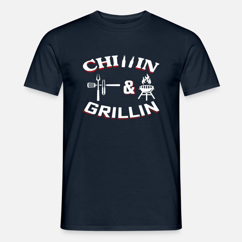 Chillin and Grillin - Männer T-Shirt - Navy