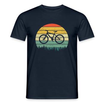 Fahrrad Retro Wald - Männer T-Shirt - Navy - Vorne - AI Model Male 178 light (178cm)