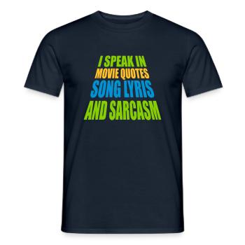 parlare testi e sarcasmo - T-shirt uomo - navy - Fronte - AI Model Male 178 light (178cm)
