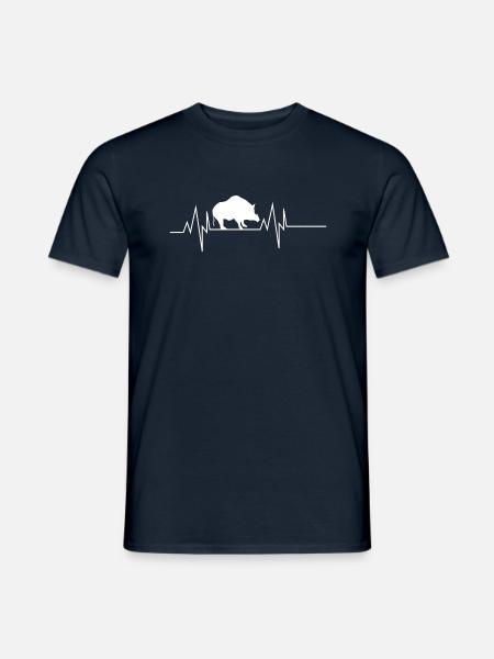 Boar Heartbeat - Men's T-Shirt - navy