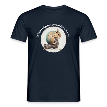 Trop mignon pour être vrai - T-shirt homme - marine - Devant - AI Model Male 178 light (178cm)