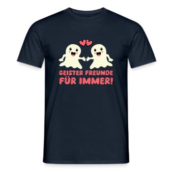 ghosts friends for ever - Männer T-Shirt - Navy - Vorne - AI Model Male 178 light (178cm)