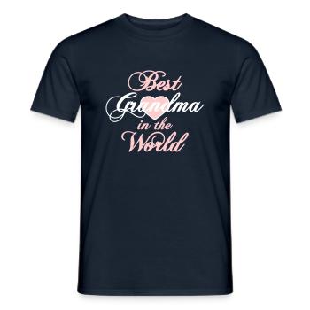 Meilleure grand-mère du monde Coeur Meilleure grand-mère du monde - T-shirt homme - marine - Devant - AI Model Male 178 light (178cm)
