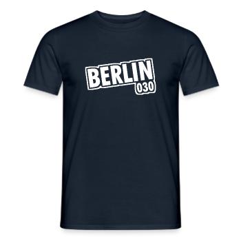Berlin - 030 - Capital - Germany - Area Code - Men's T-Shirt - navy - Front - AI Model Male 178 light (178cm)